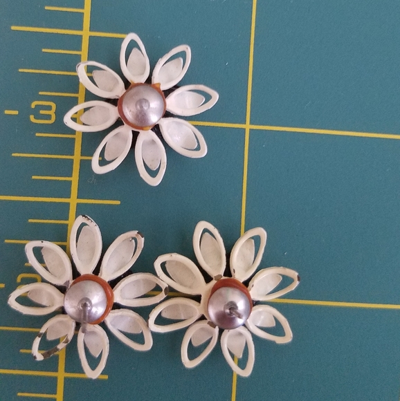 Art deco vintage enamled brooch and earrings - Picture 3 of 4